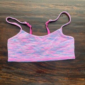 Ivivva by Lululemon heathered pink & blue sports bra